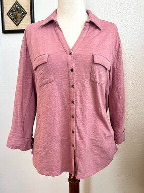 Women's Orvis Dusty Pink Stretch Cotton Shirt Size XL, New without Tags
